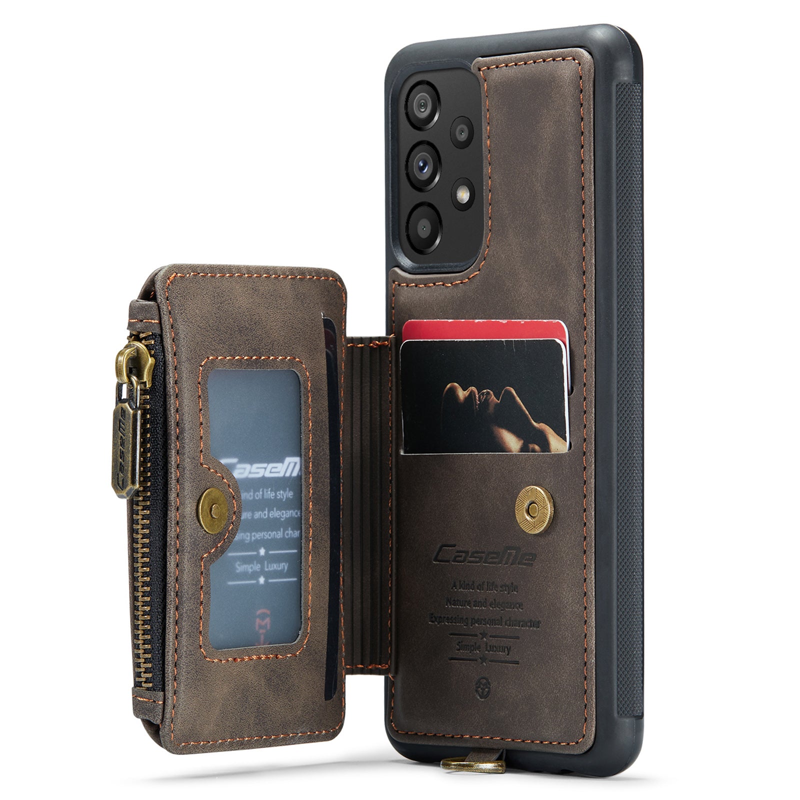 CASEME C20 Series for Samsung Galaxy A53 5G RFID Blocking Zipper Pocket Kickstand Case PU Leather Coated TPU Handbag Wallet Phone Cover with Strap CASEME C20 Series for Samsung Galaxy A53 5G RFID Blocking Zipper Pocket Kickstand Case PU Leather Coated TPU Handbag Wallet Phone Cover with Strap